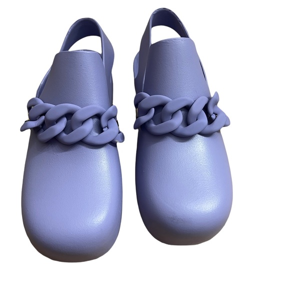 YOKI PURPLE HARRET CHAIN ACCENT SLING CLOGS - Picture 3 of 10